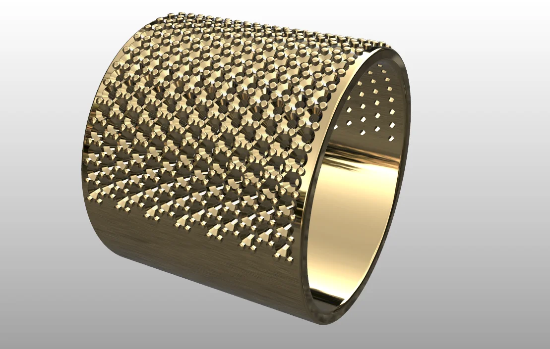 Wide Pave Diamond Half-Eternity Wedding Band — view 3