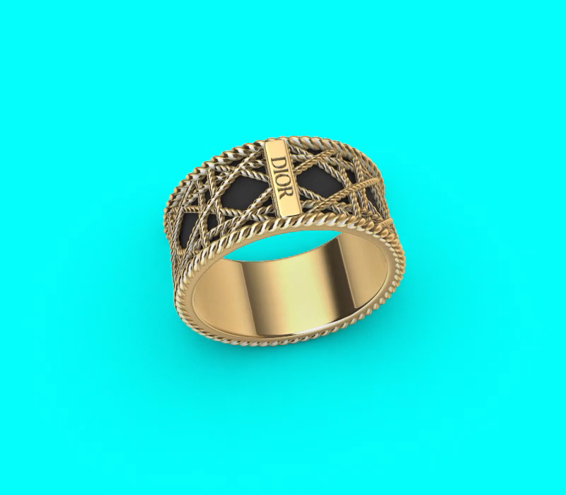 Dior Rope Texture Plaque Ring — view 6