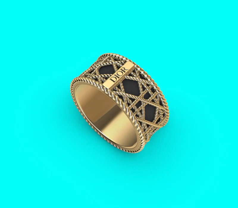 Dior Rope Texture Plaque Ring — view 8