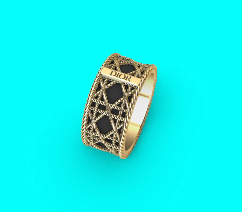 Dior Rope Texture Plaque Ring — view 2