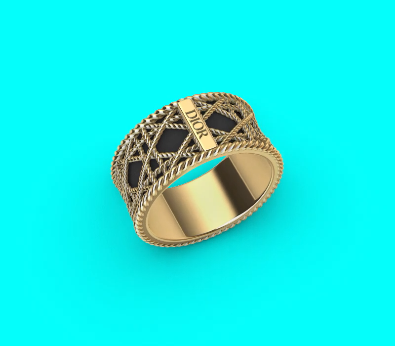 Dior Rope Texture Plaque Ring — view 5