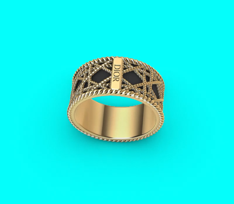Dior Rope Texture Plaque Ring — view 7