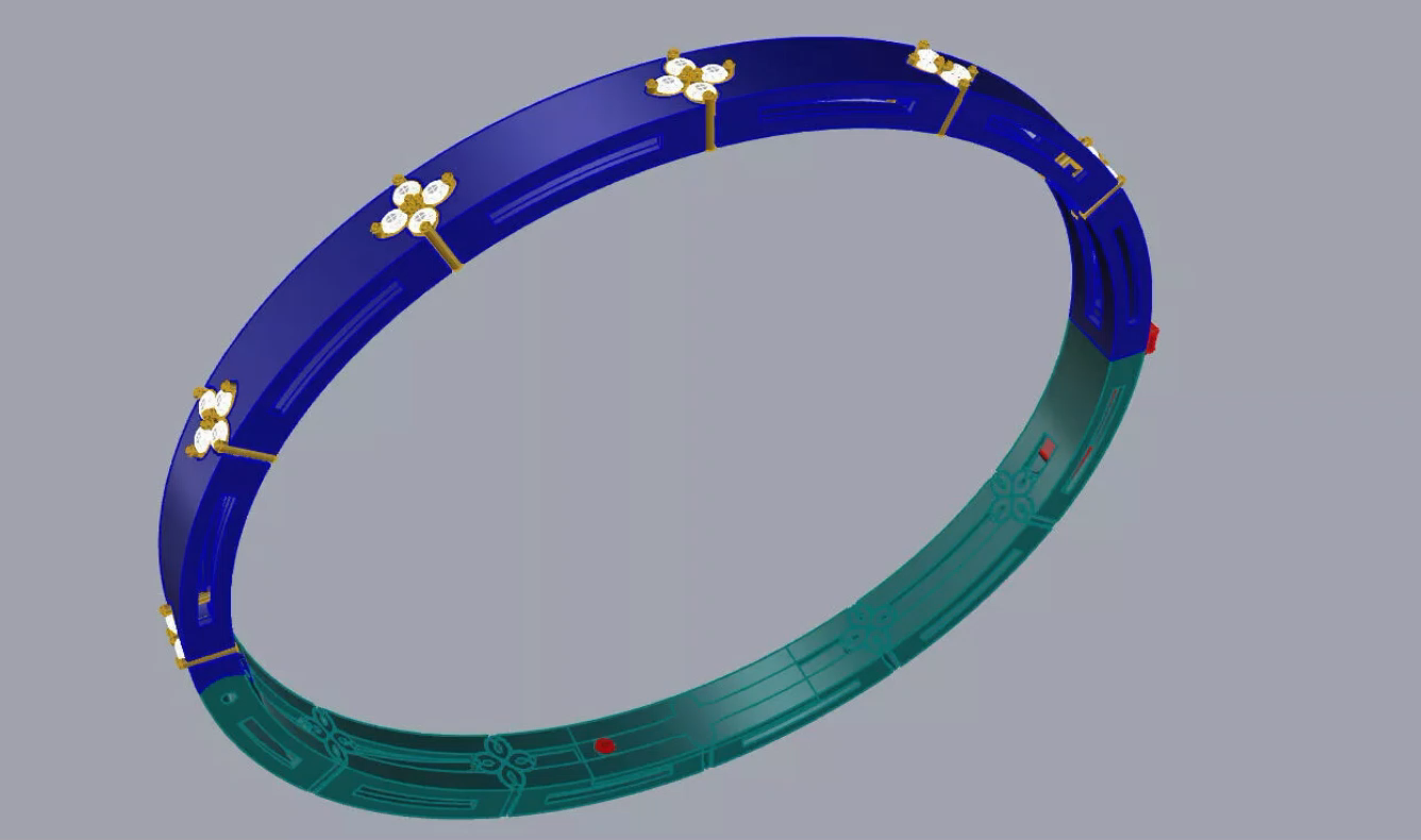 Segmented Quatrefoil Station Bangle Bracelet HOTSALE — view 5
