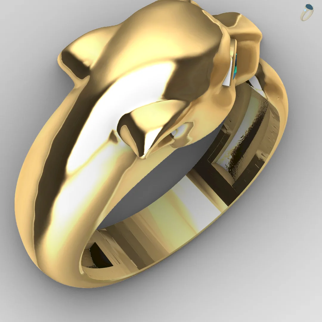 Buy Panther Head Ring CAD Open Shank Jewelry — view 4