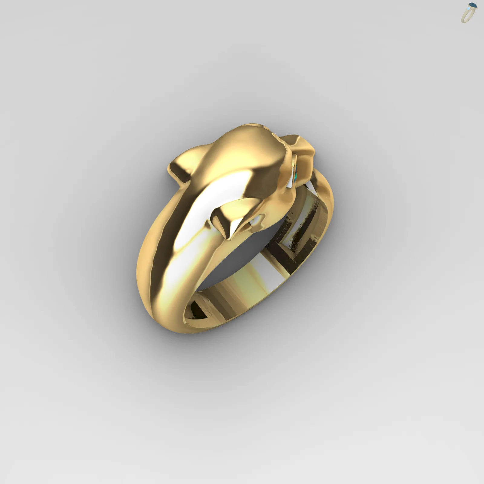 Buy Panther Head Ring CAD Open Shank Jewelry — view 5