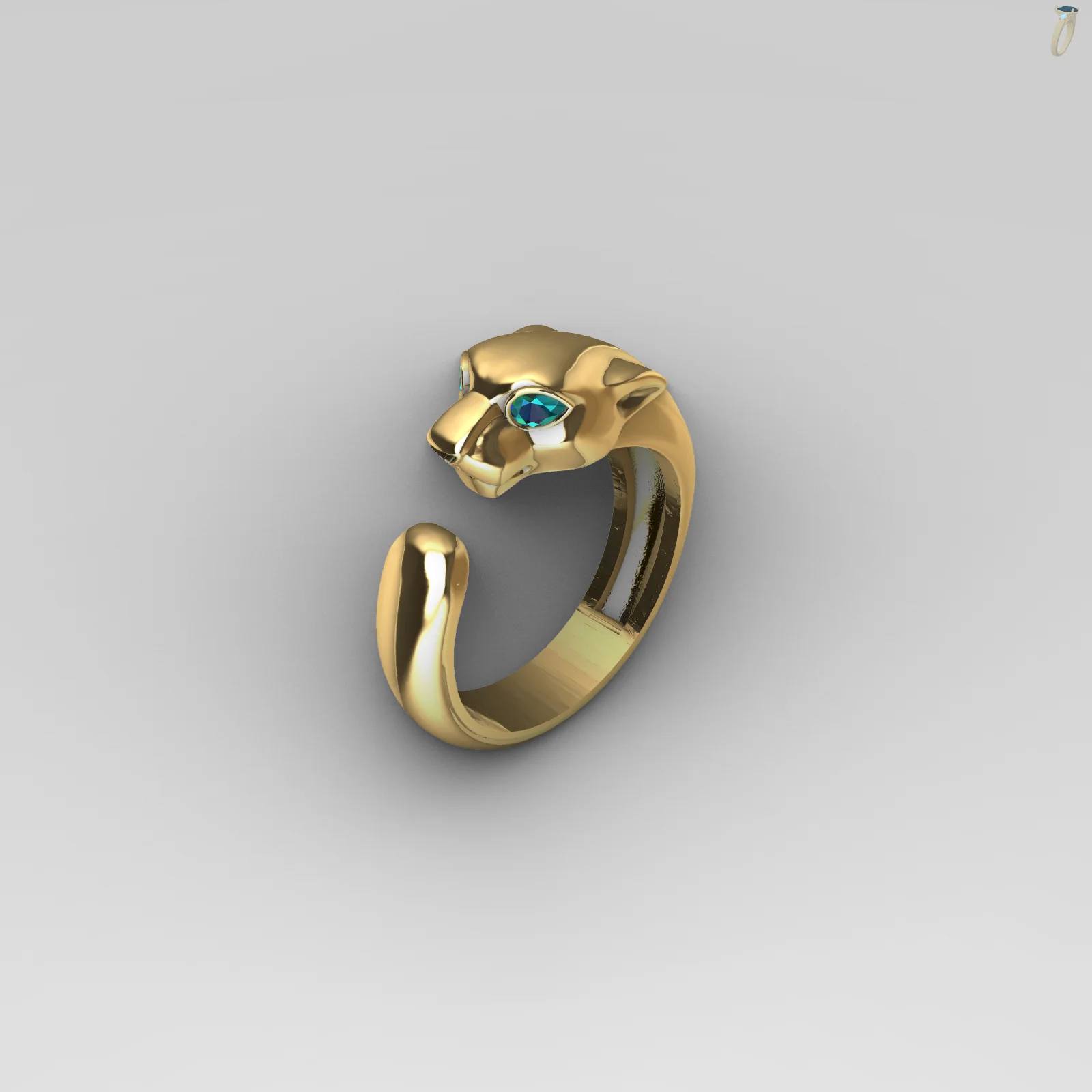 Buy Panther Head Ring CAD Open Shank Jewelry