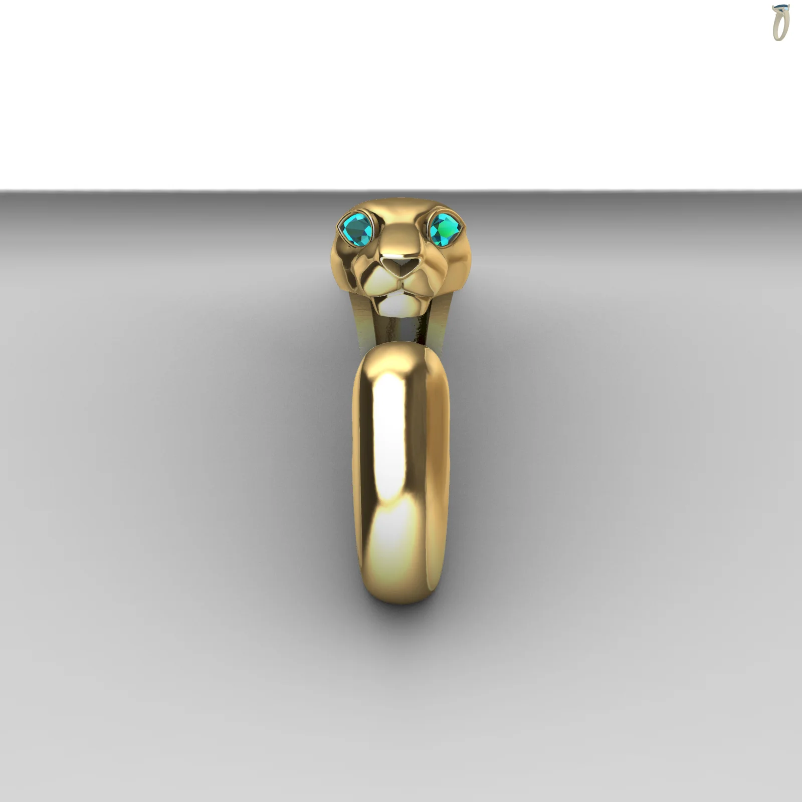 Buy Panther Head Ring CAD Open Shank Jewelry — view 7