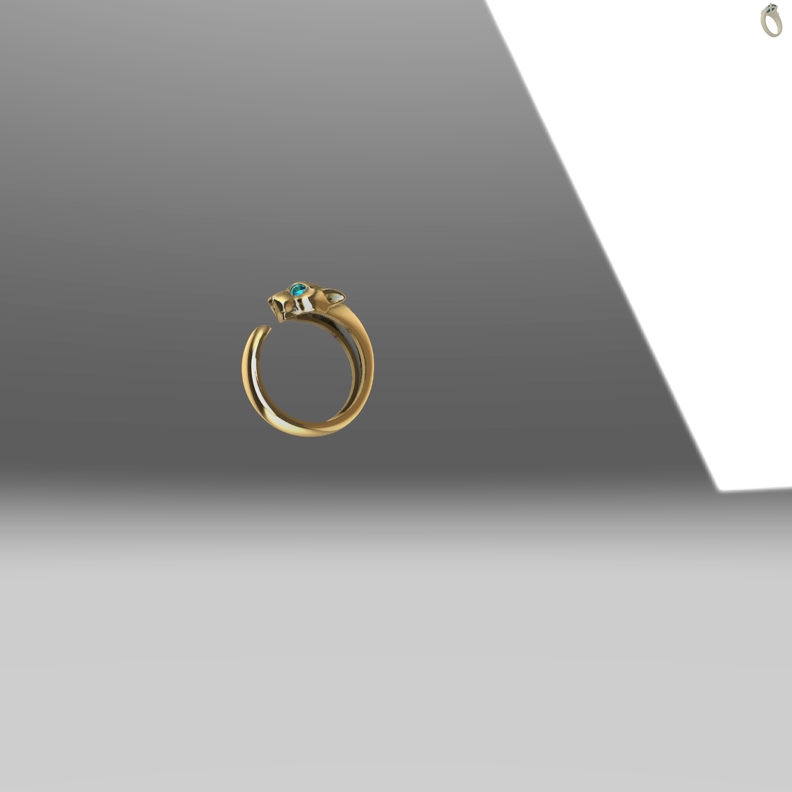 Buy Panther Head Ring CAD Open Shank Jewelry — view 8