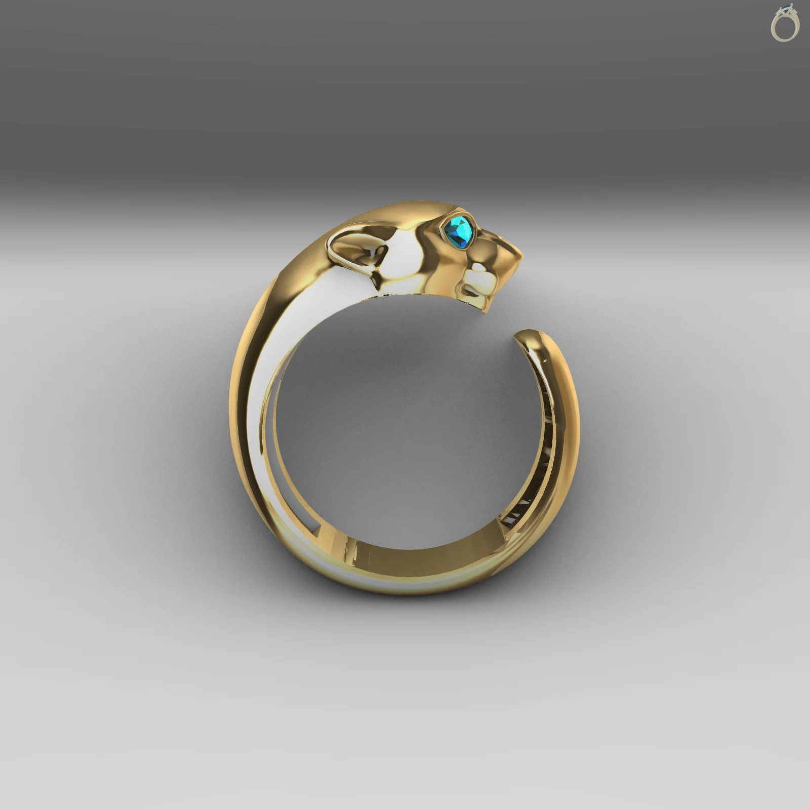 Buy Panther Head Ring CAD Open Shank Jewelry — view 6
