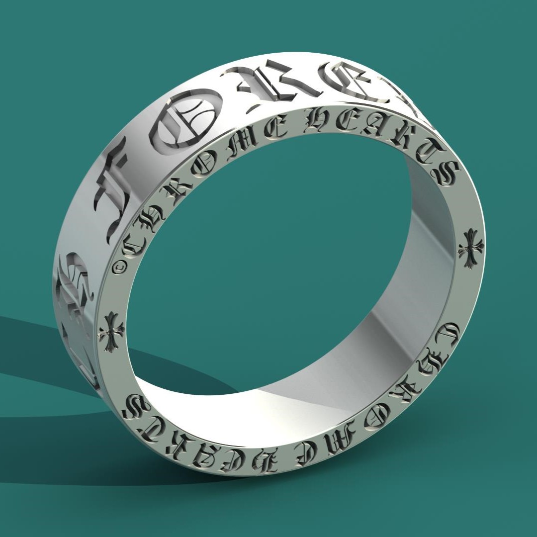 Chrome Hearts Style Band Ring