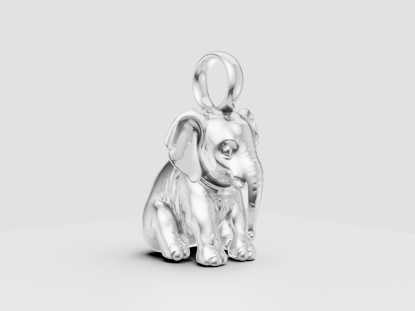 Elephant Charm 3D Model — view 3