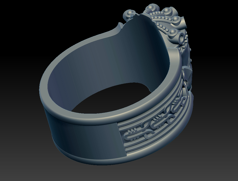 Crown Skull Ring with Geometric Openwork — view 8