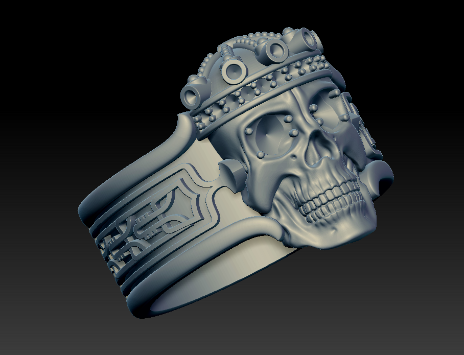 Crown Skull Ring with Geometric Openwork — view 7