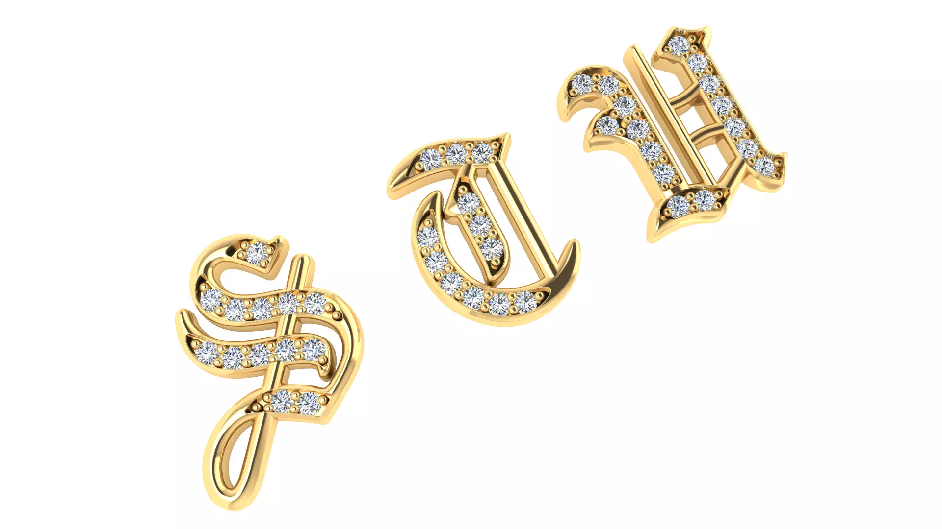 Luxury Diamond Script Alphabet 3D Jewelry Font Collection — view 6