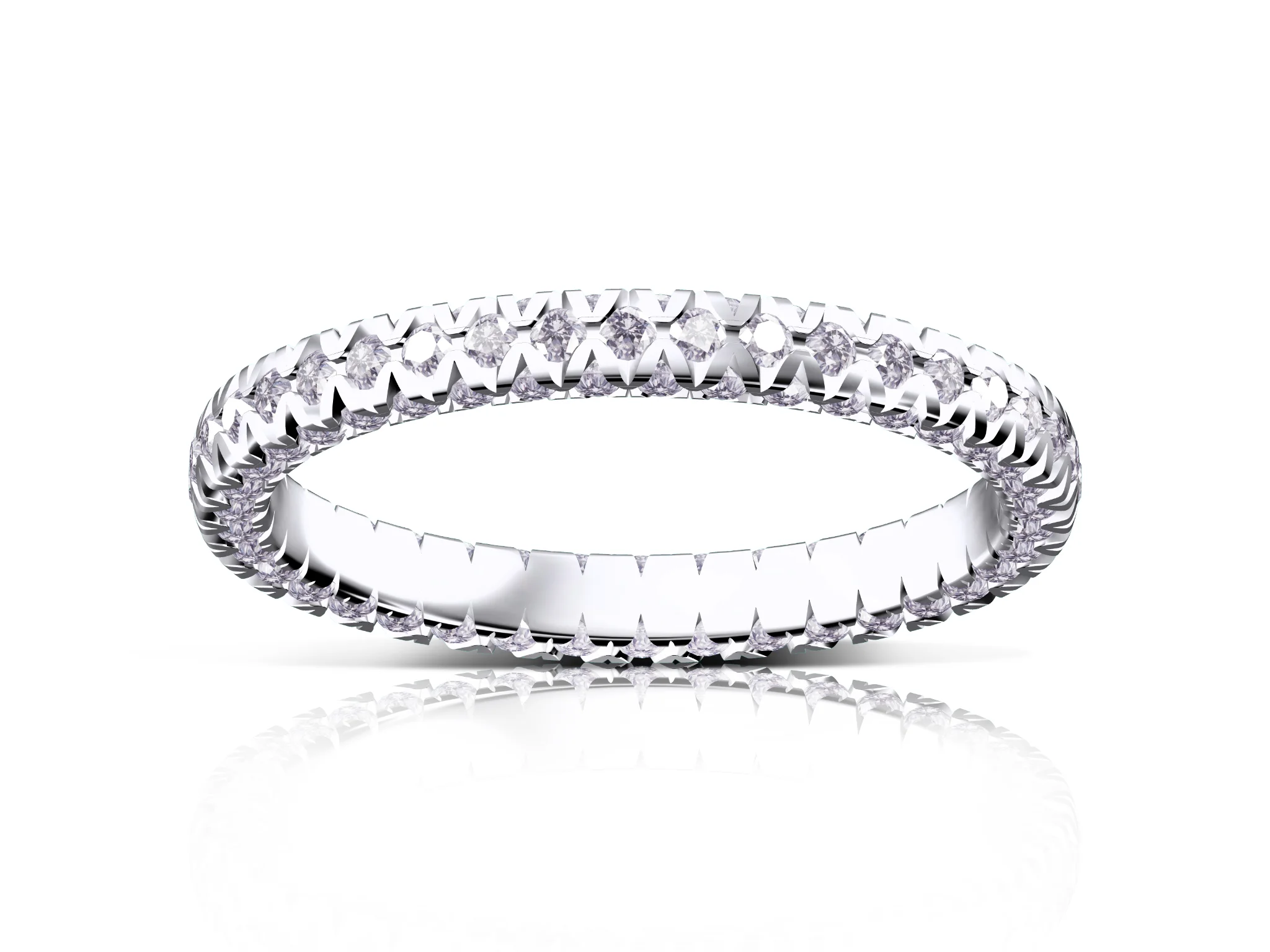 Scalloped French Pave Eternity Band Two Design
