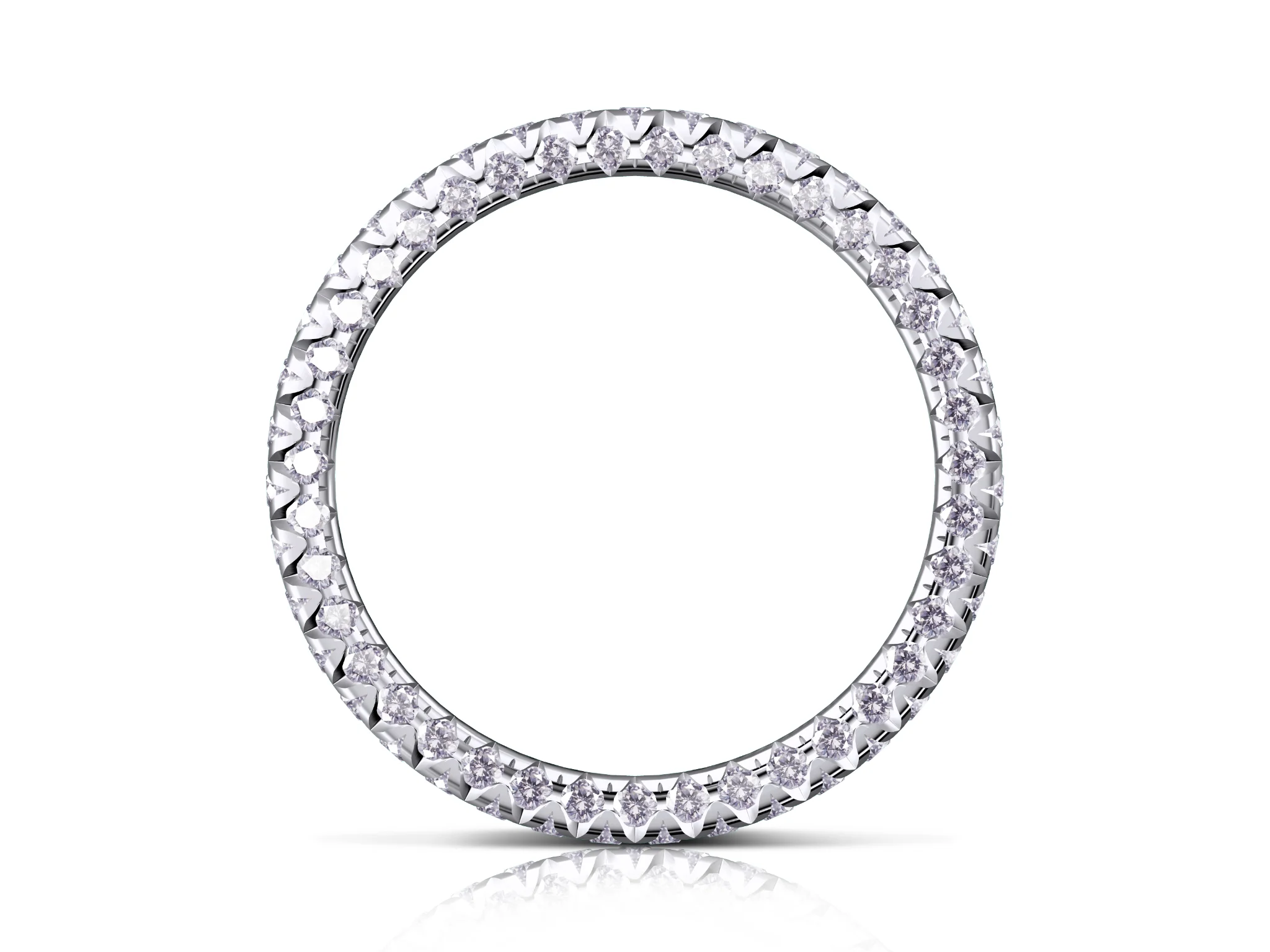 Scalloped French Pave Eternity Band Two Design — view 5