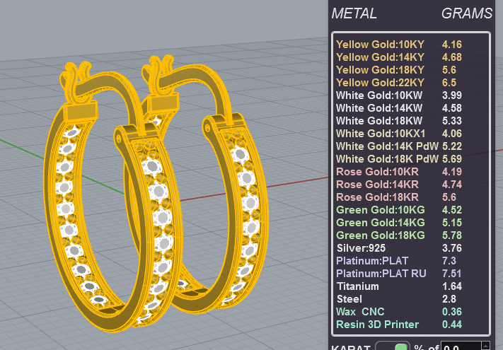 Single-Row Pavé Hoop Earrings 3D Model — view 6