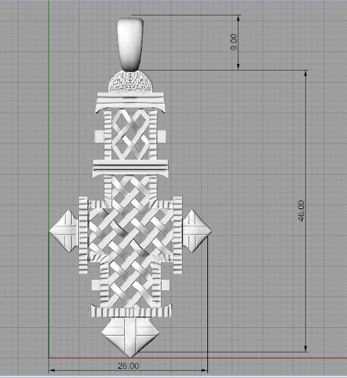 Ethiopian Coptic Woven Latticework Cross Pendant — view 8
