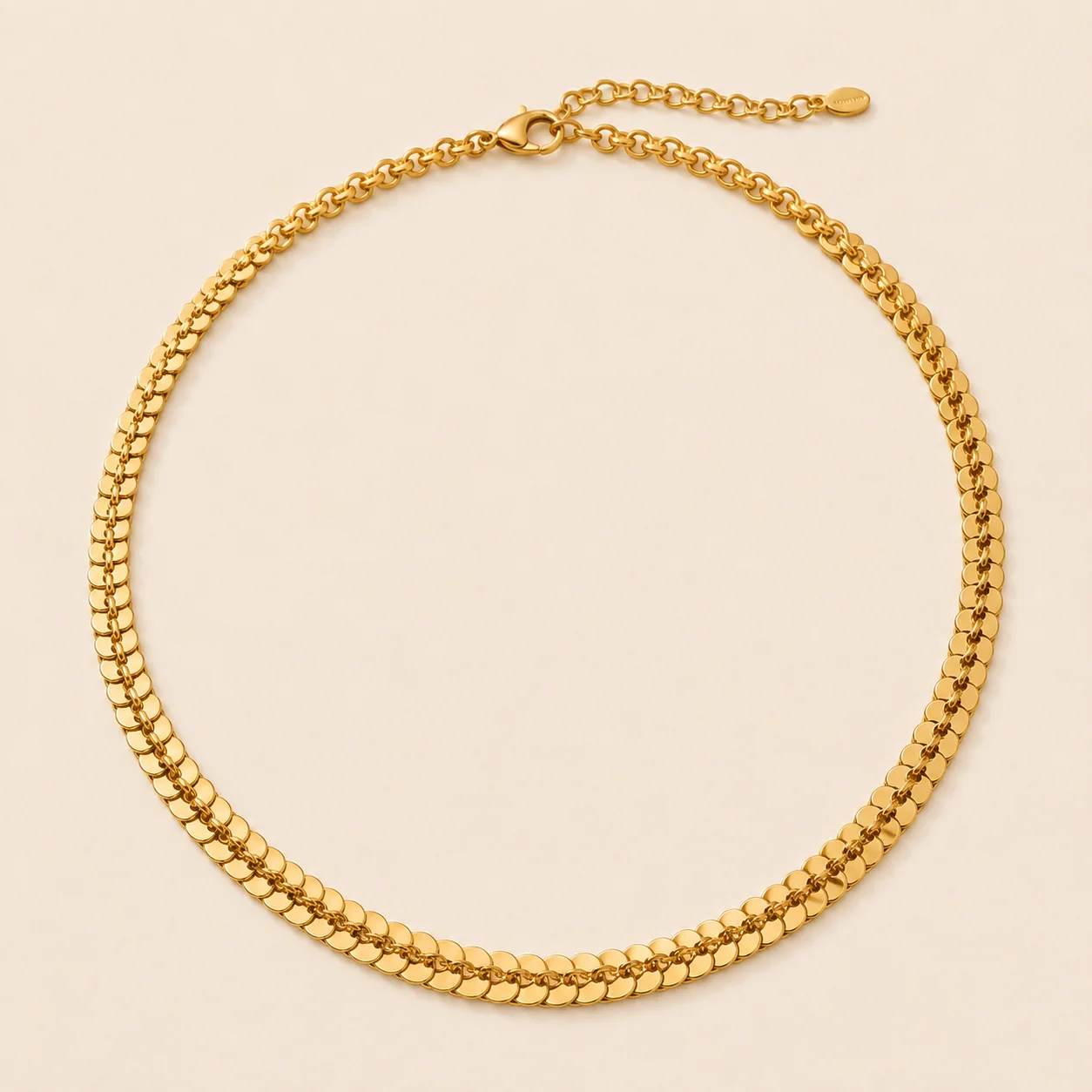 Sequin Flow Gold Chain Necklace | Luxury Jewelry Design — view 4