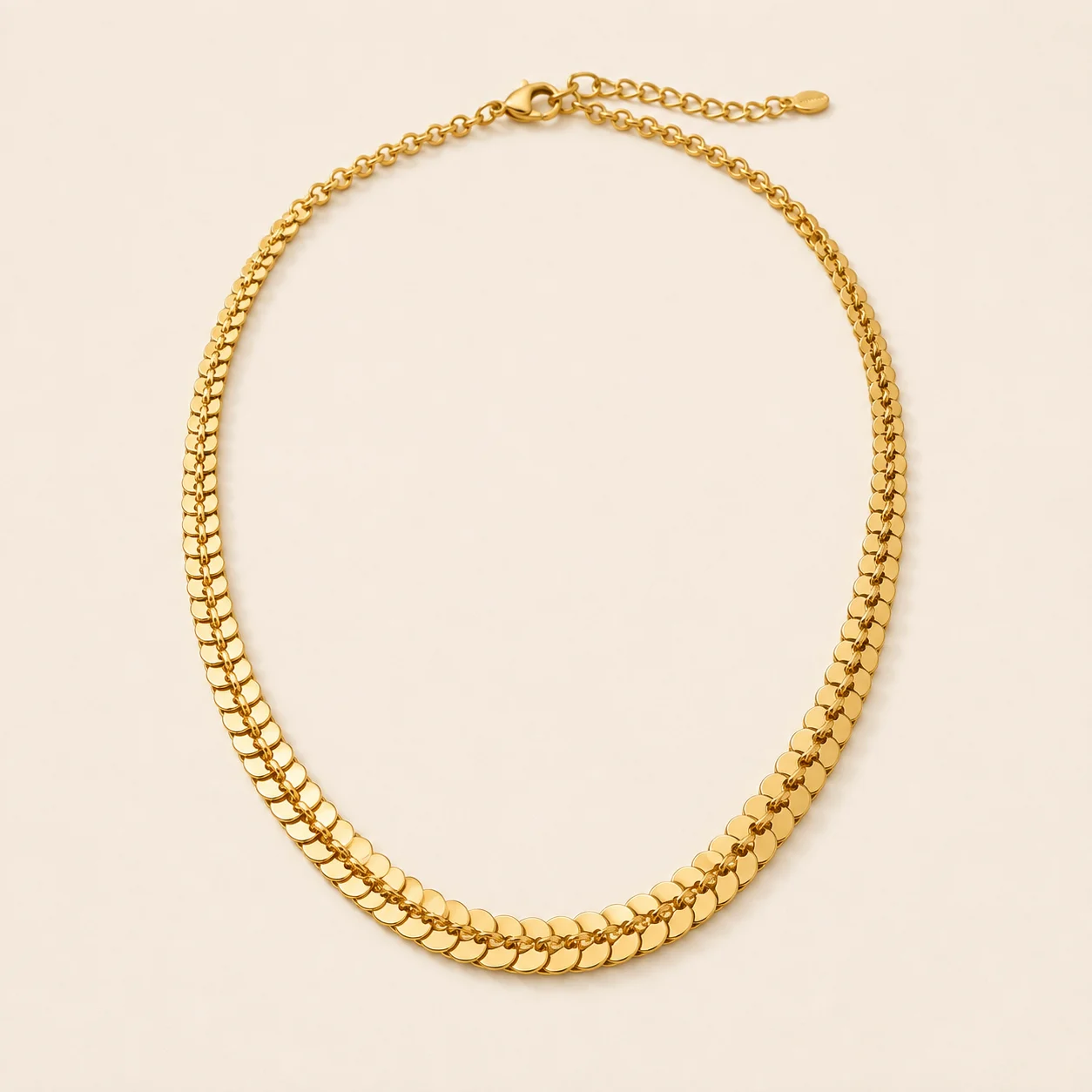 Sequin Flow Gold Chain Necklace | Luxury Jewelry Design — view 2