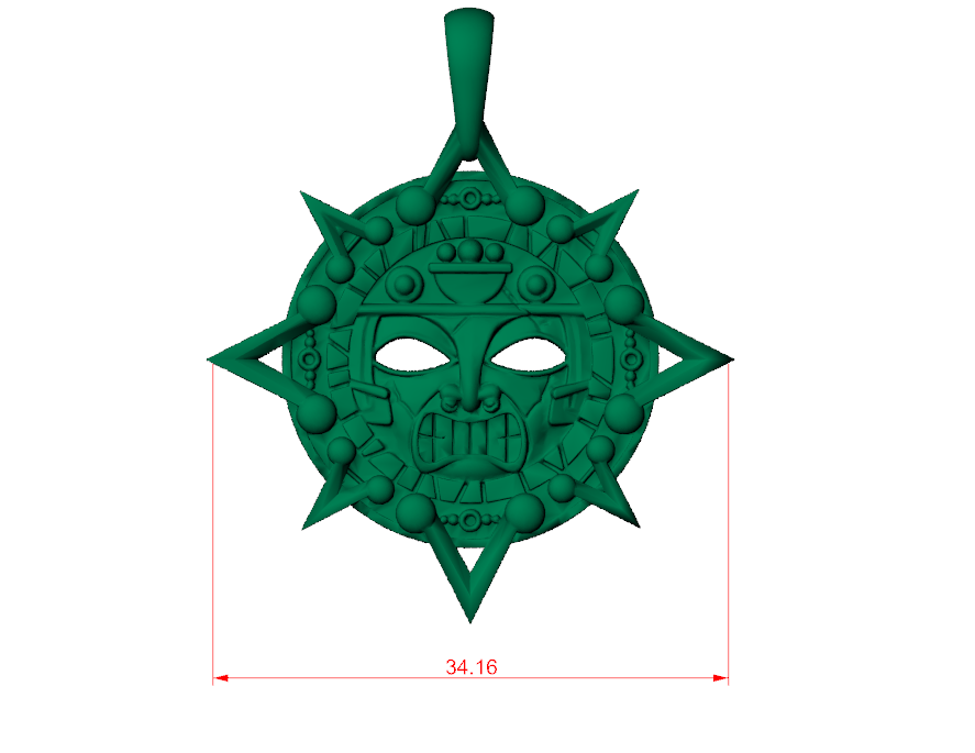 Aztec Sun God Calendar Medallion — view 7