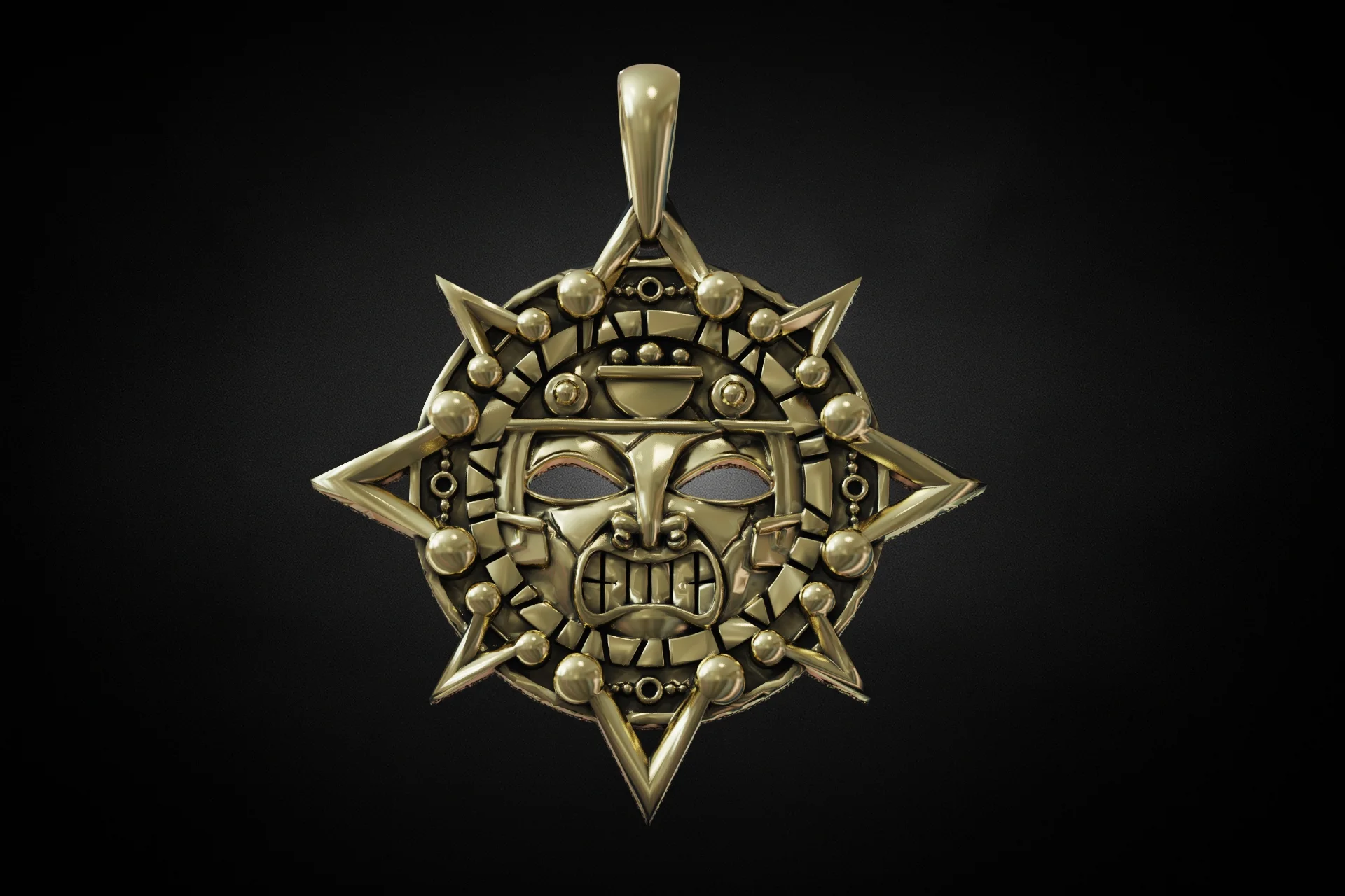 Aztec Sun God Calendar Medallion