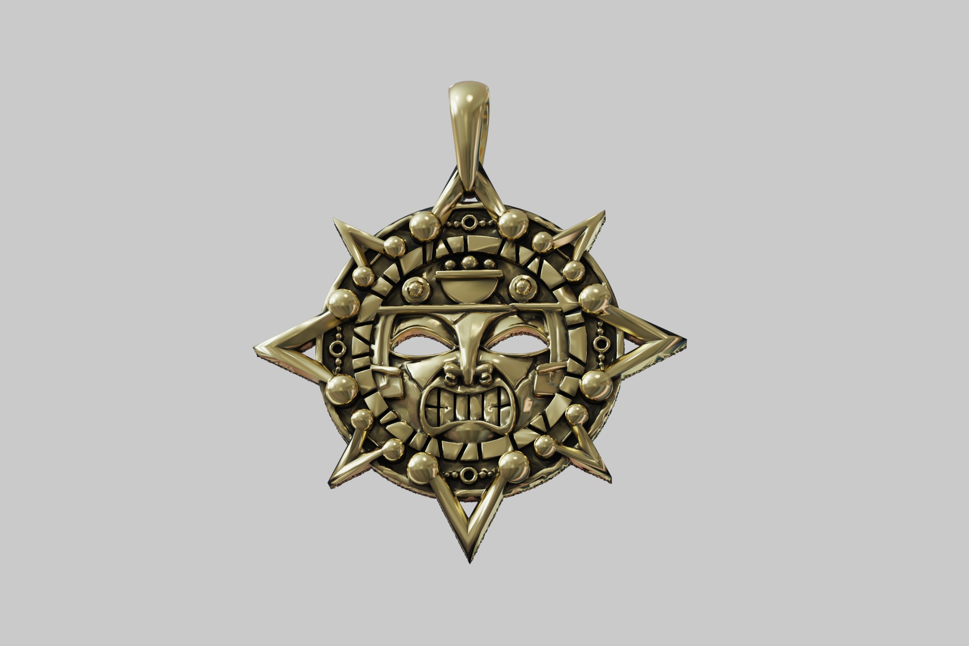 Aztec Sun God Calendar Medallion — view 3