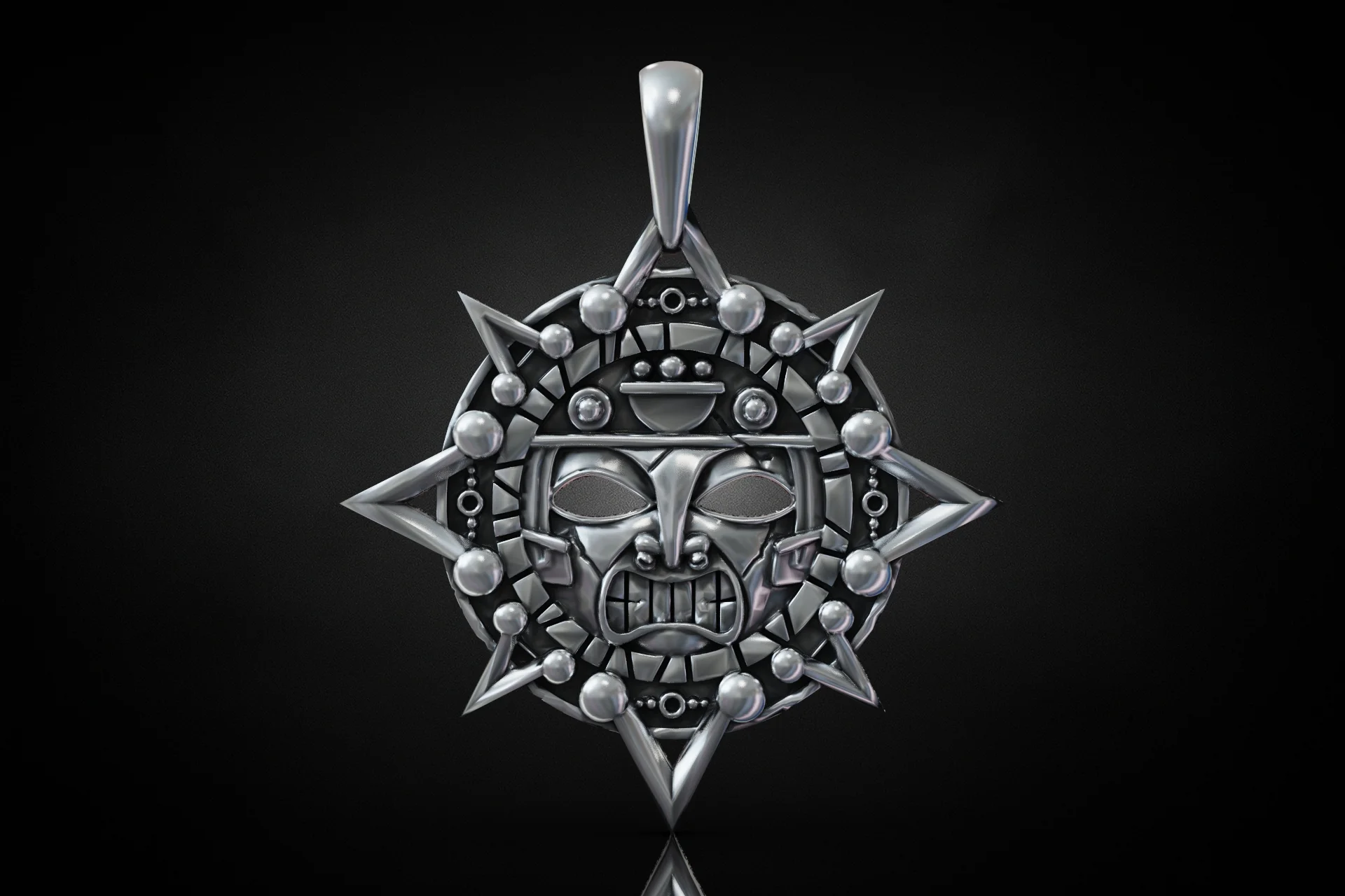 Aztec Sun God Calendar Medallion — view 2