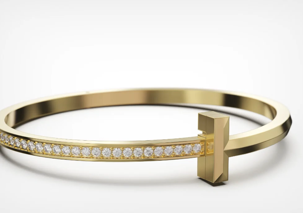 T-Style Diamond Cuff Bracelet — view 2