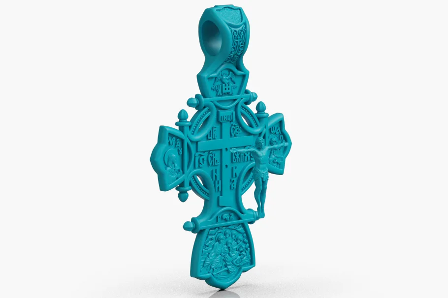Crucifixion Icon Orthodox Cross Pendant — view 4