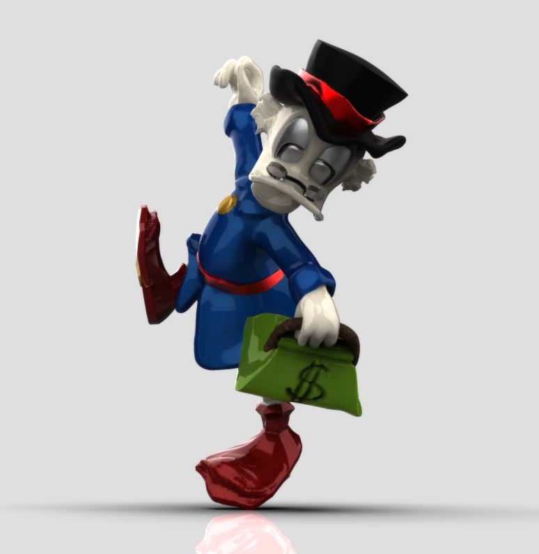 Scrooge McDuck Figurine 3D Model STL — view 8
