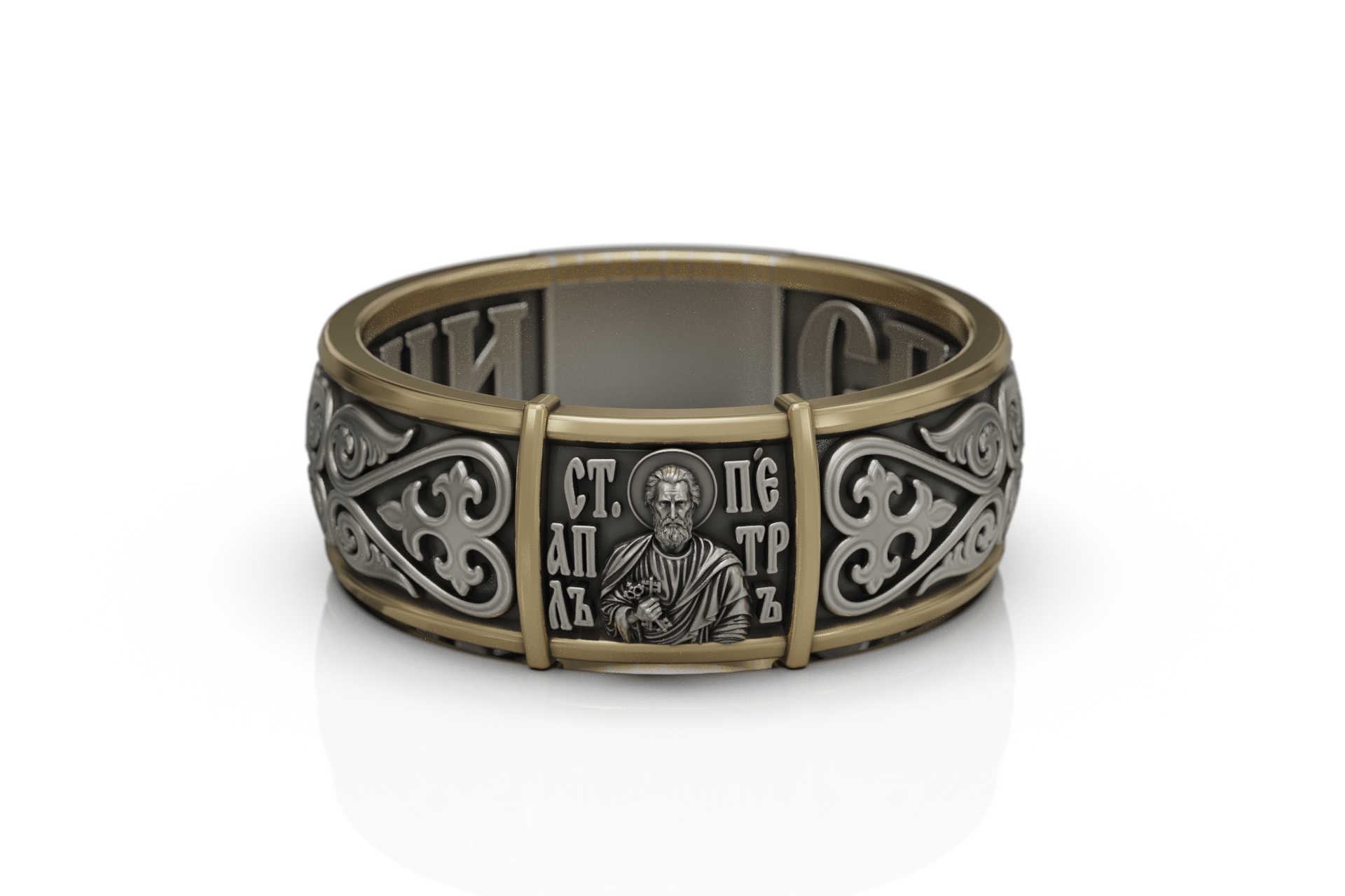 Ornate St. Peter Apostle Orthodox Ring — view 8
