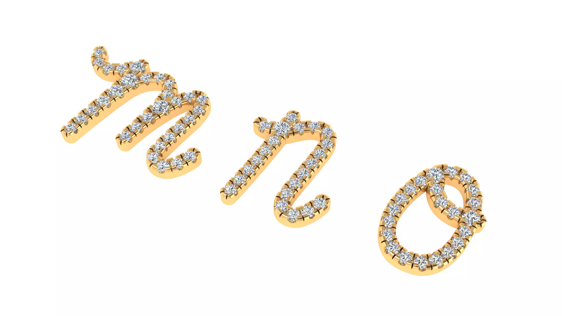 Luxury Diamond Script Alphabet - 3D Jewelry Font Collection — view 7
