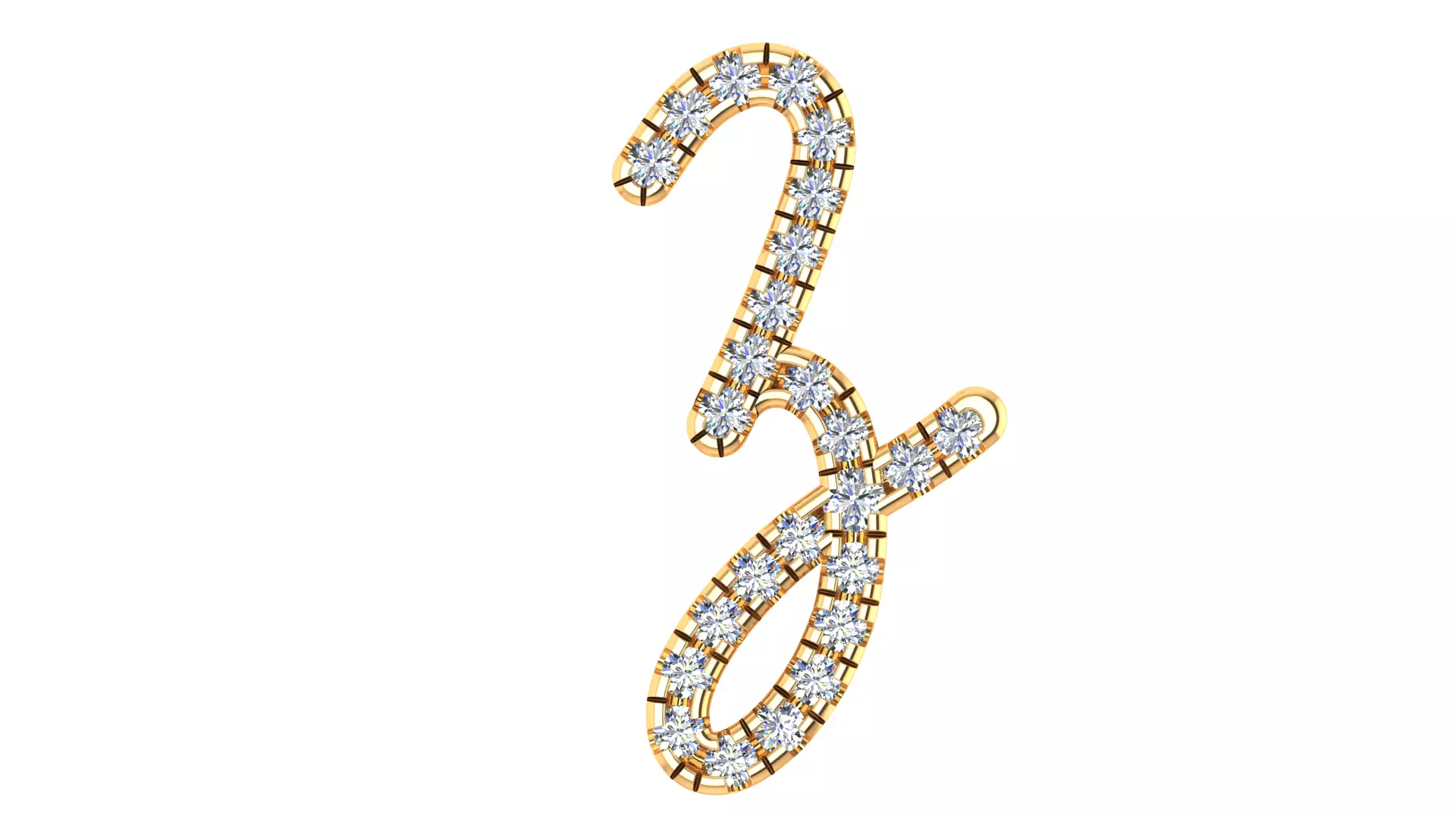Luxury Diamond Script Alphabet - 3D Jewelry Font Collection — view 8