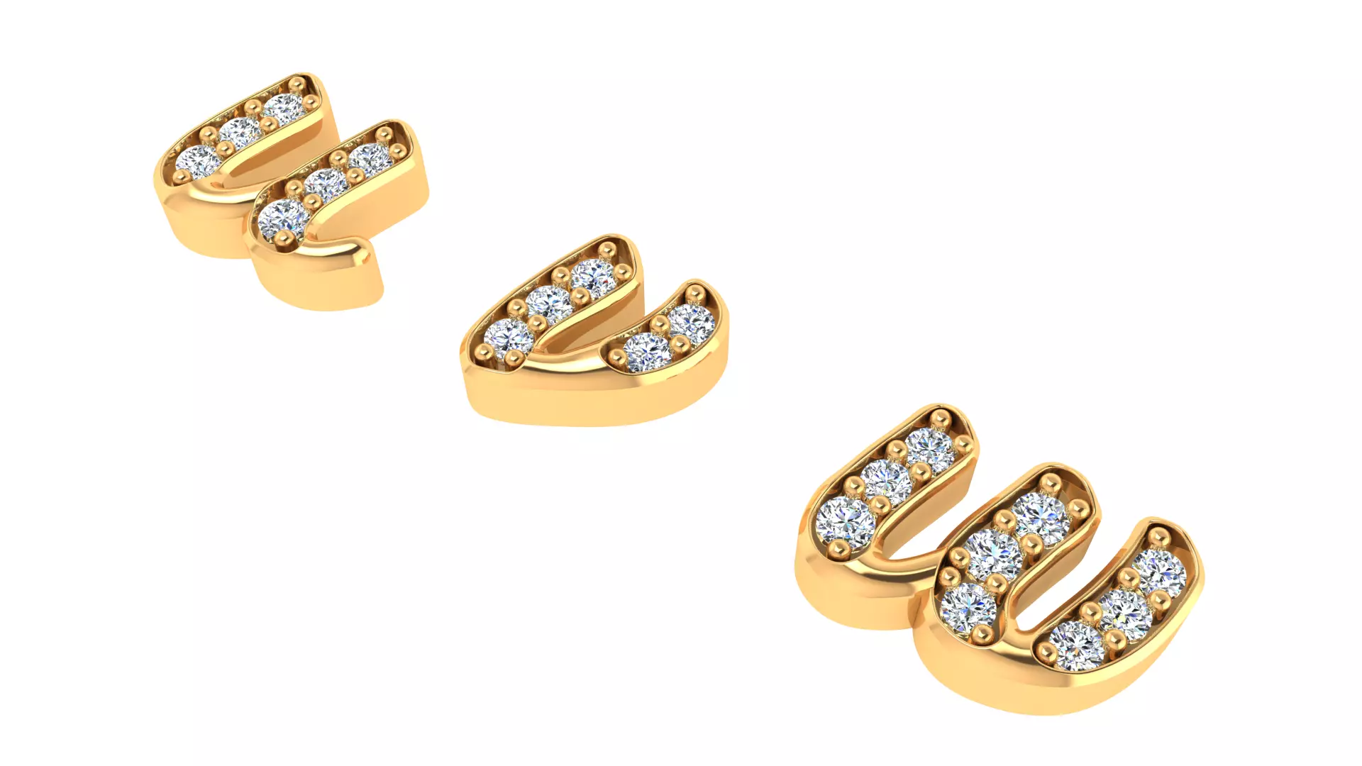 Luxury Diamond Script Alphabet 3D Jewelry Font Collection — view 8