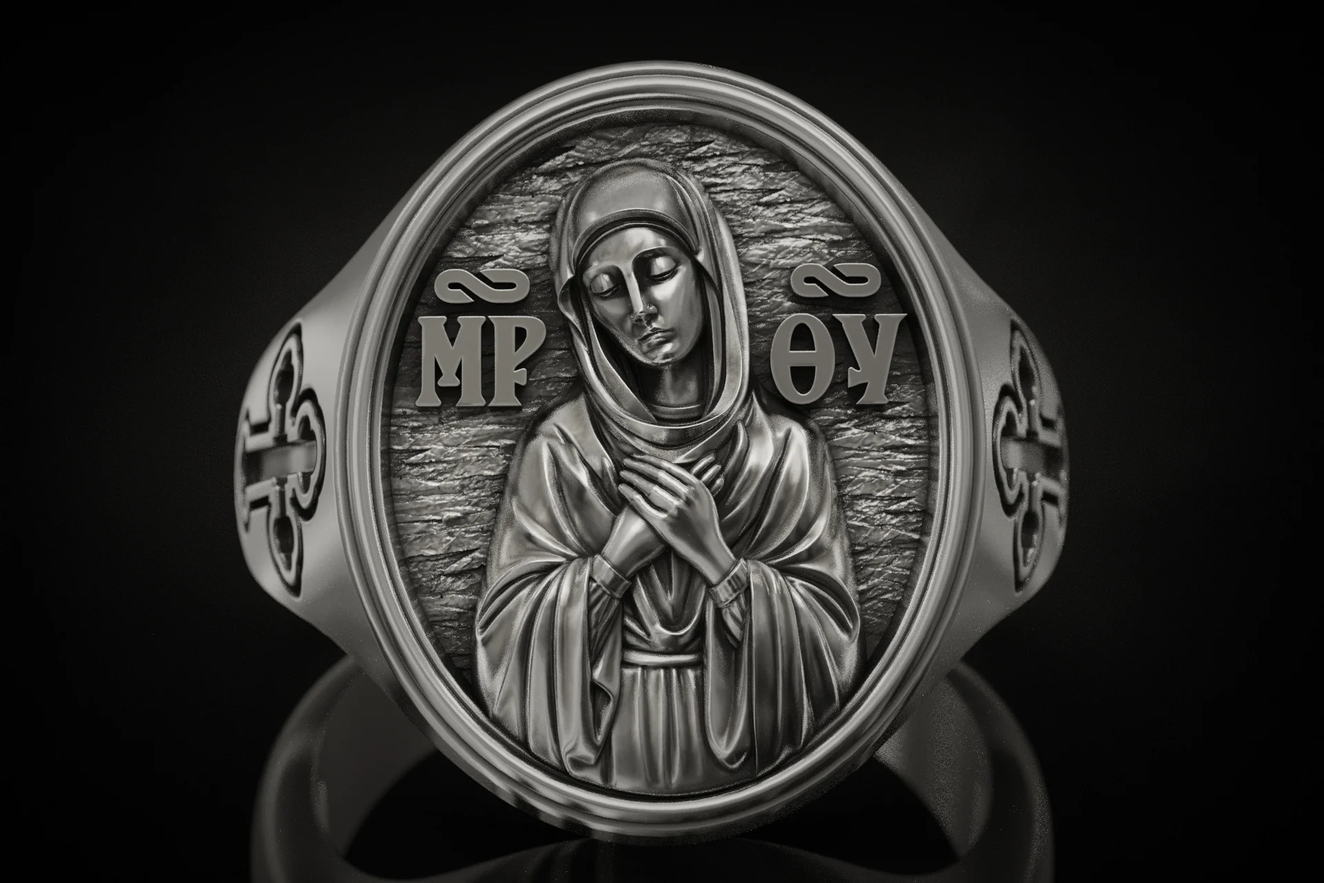 Virgin Mary Orthodox Signet Ring