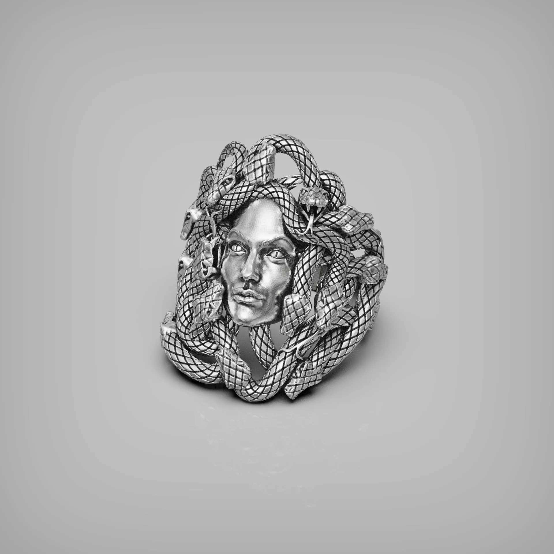 Mythological Medusa Snakes Head Ring — view 6