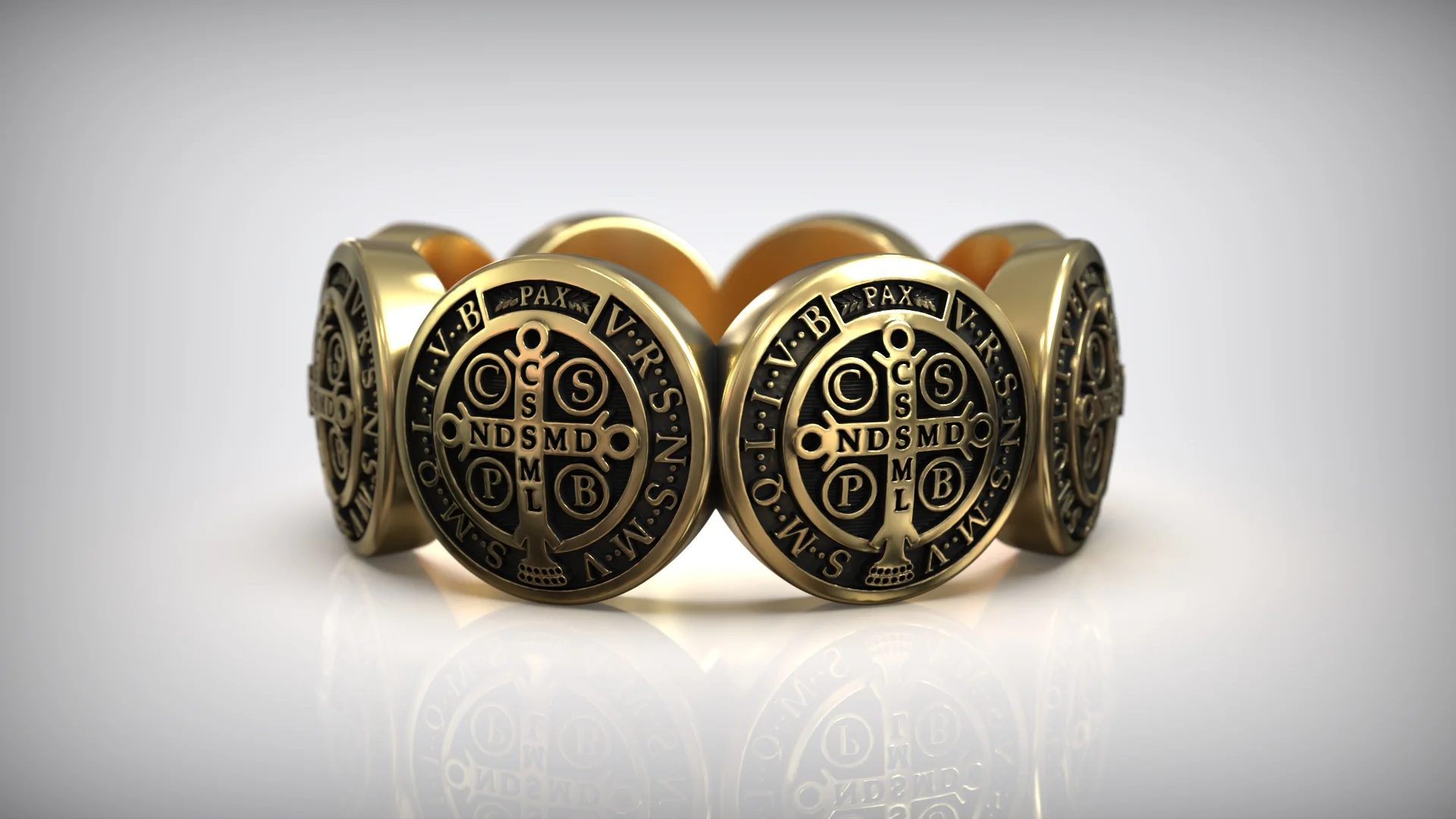 Saint Benedict Medal Protection Ring — view 2