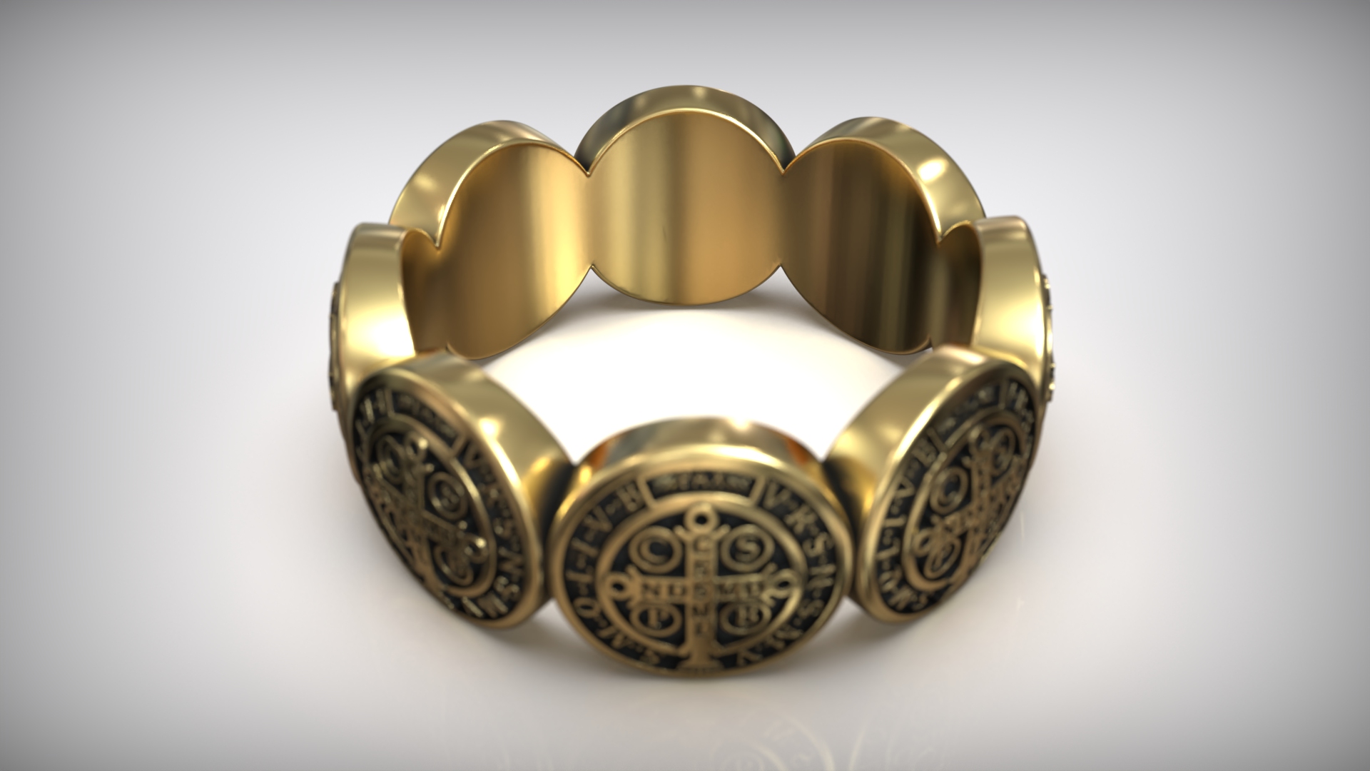 Saint Benedict Medal Protection Ring — view 4
