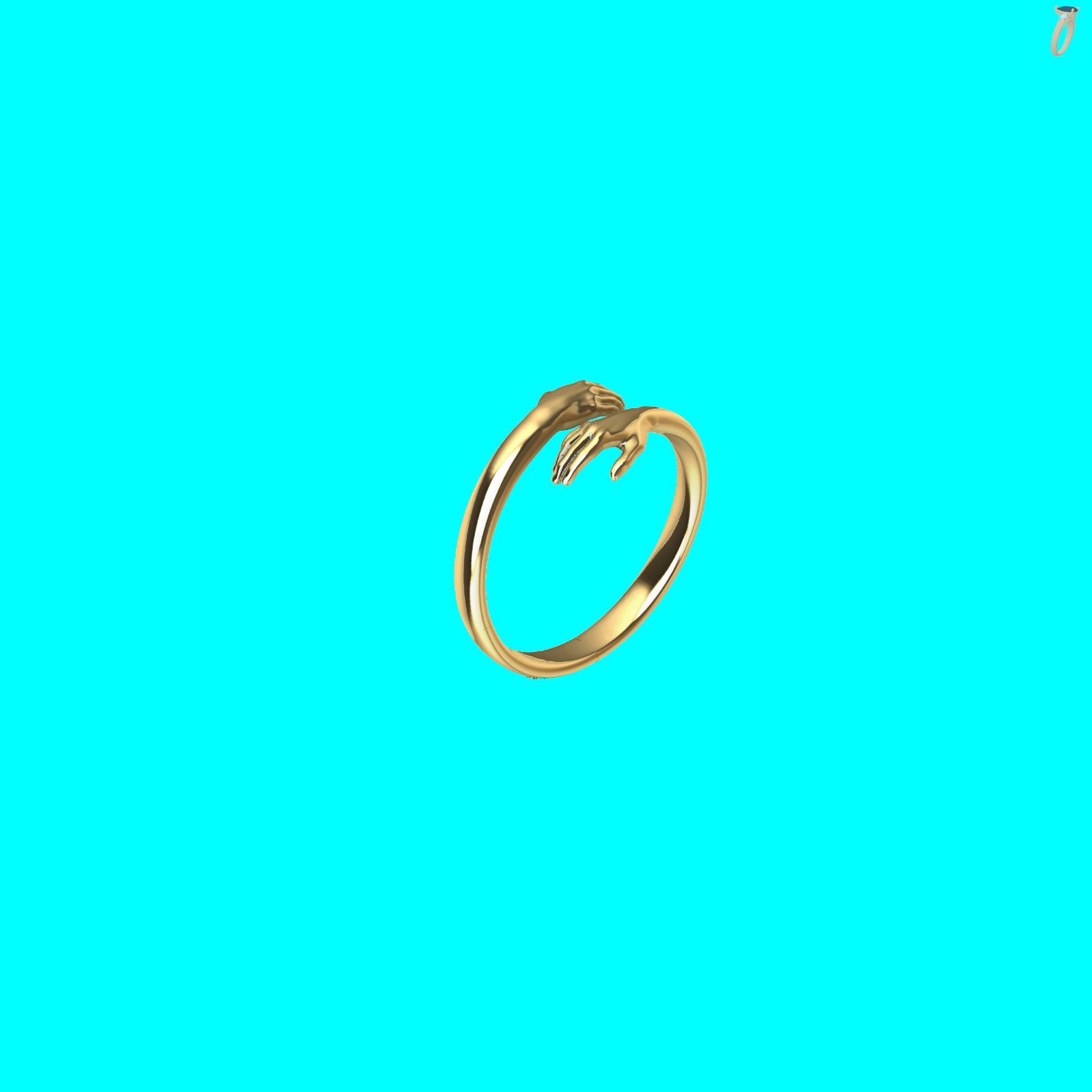 Hugging Hands Sculptural Bypass Ring — view 7