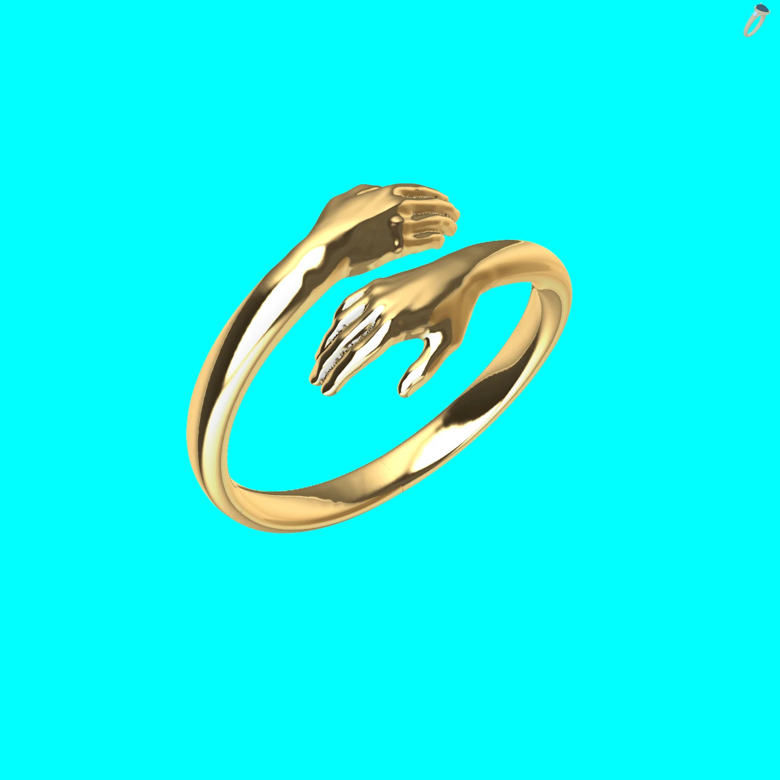 Hugging Hands Sculptural Bypass Ring