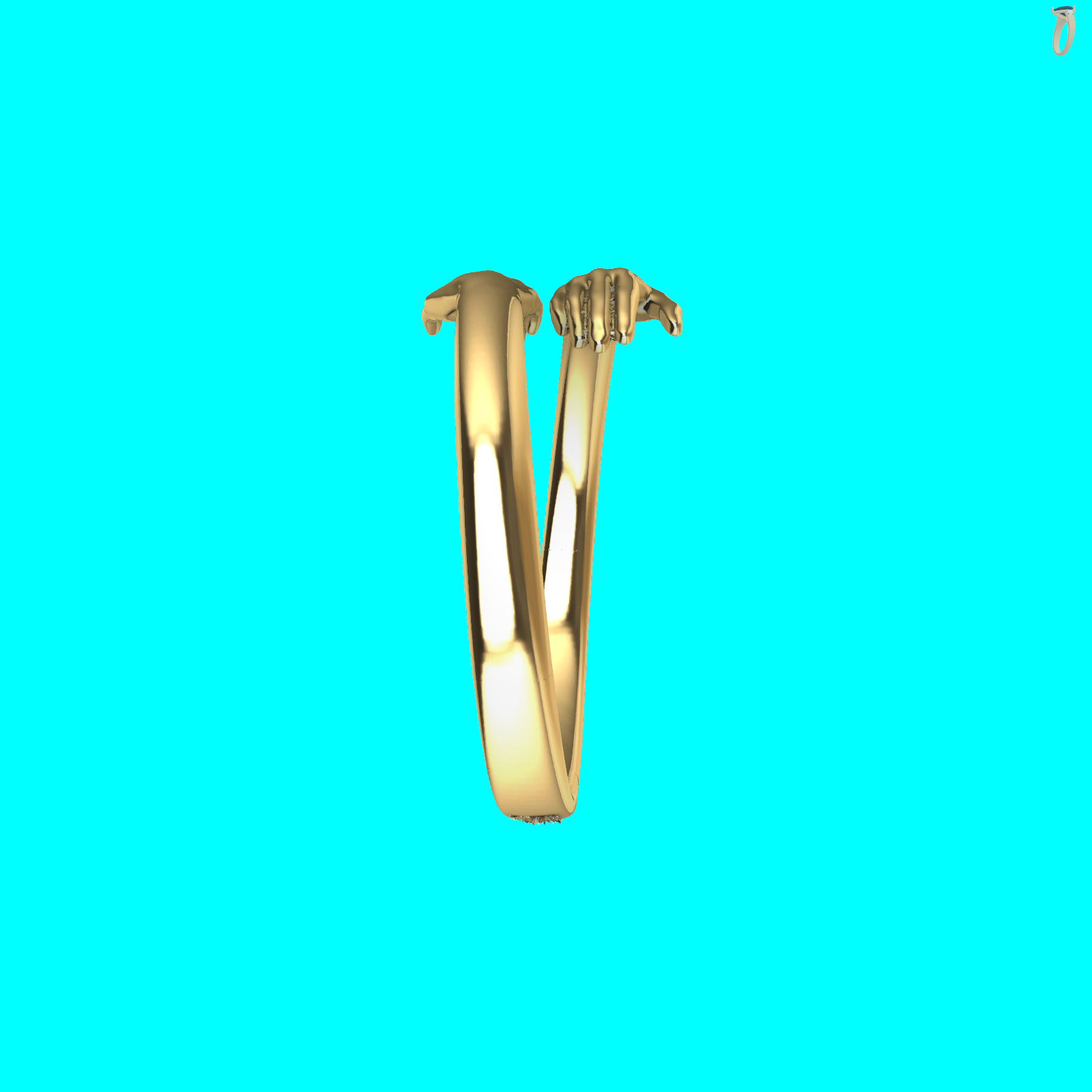 Hugging Hands Sculptural Bypass Ring — view 6