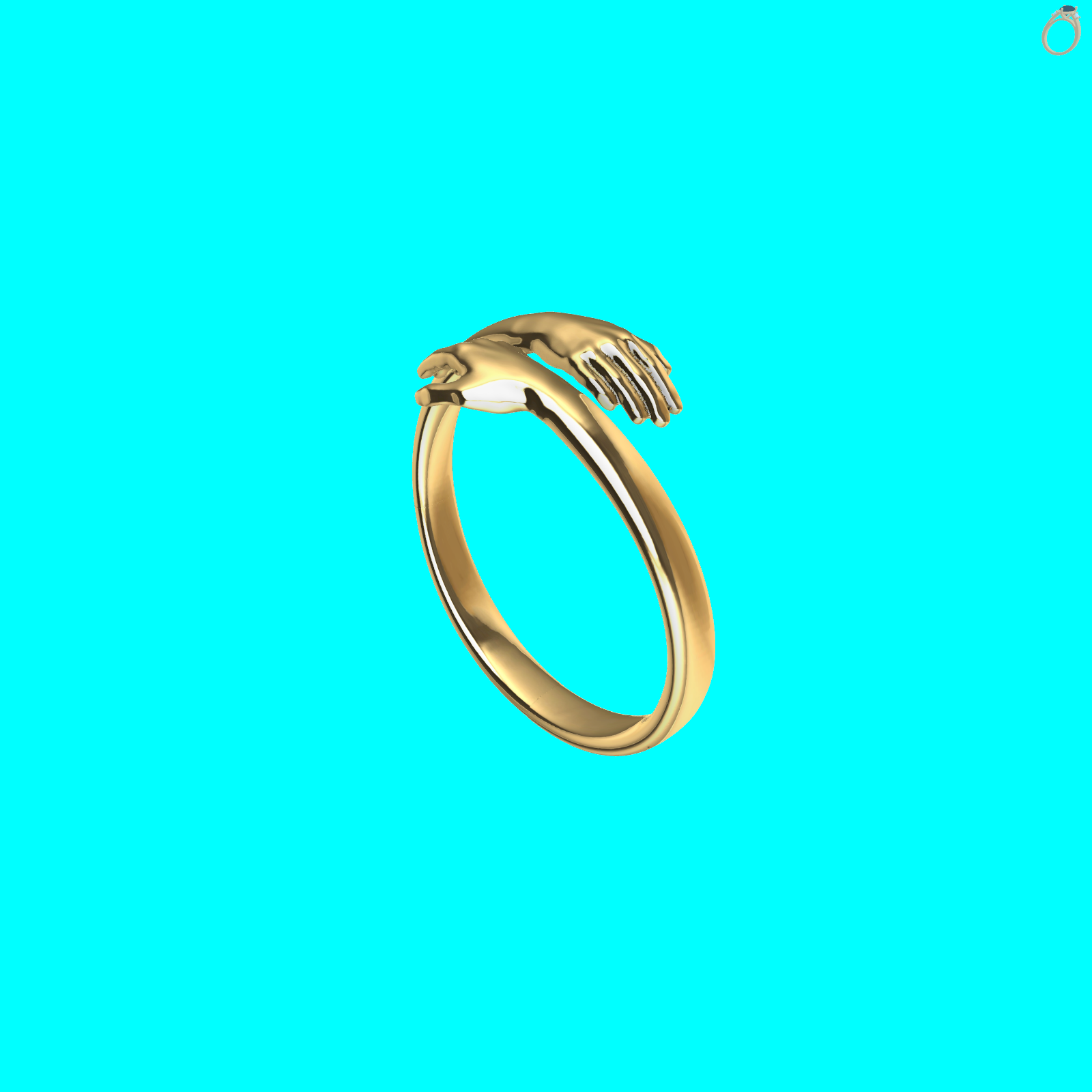 Hugging Hands Sculptural Bypass Ring — view 8