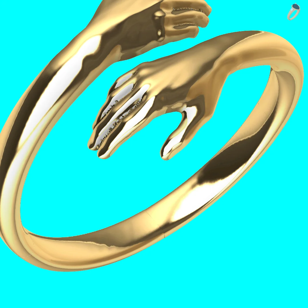 Hugging Hands Sculptural Bypass Ring — view 2