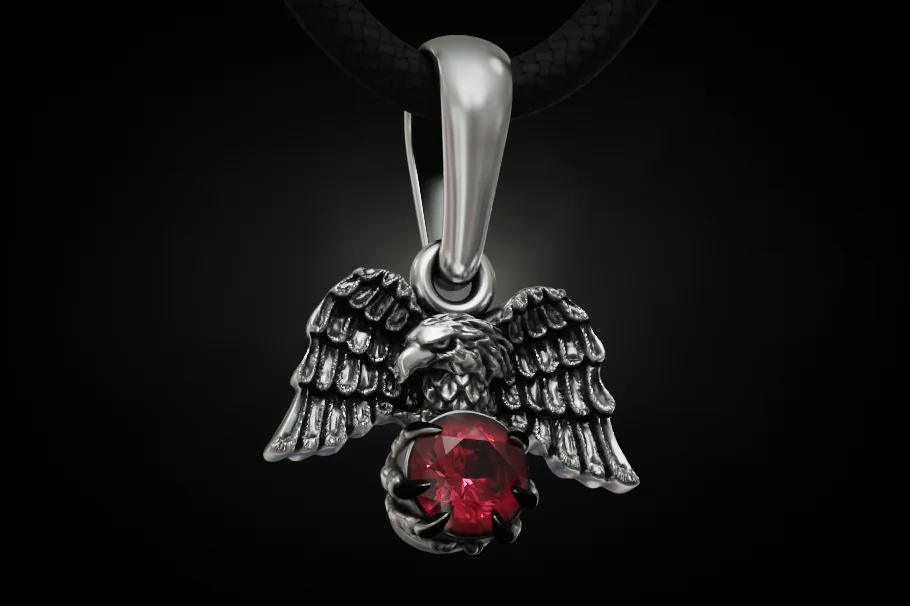 Eagle Talons Round Gemstone Pendant