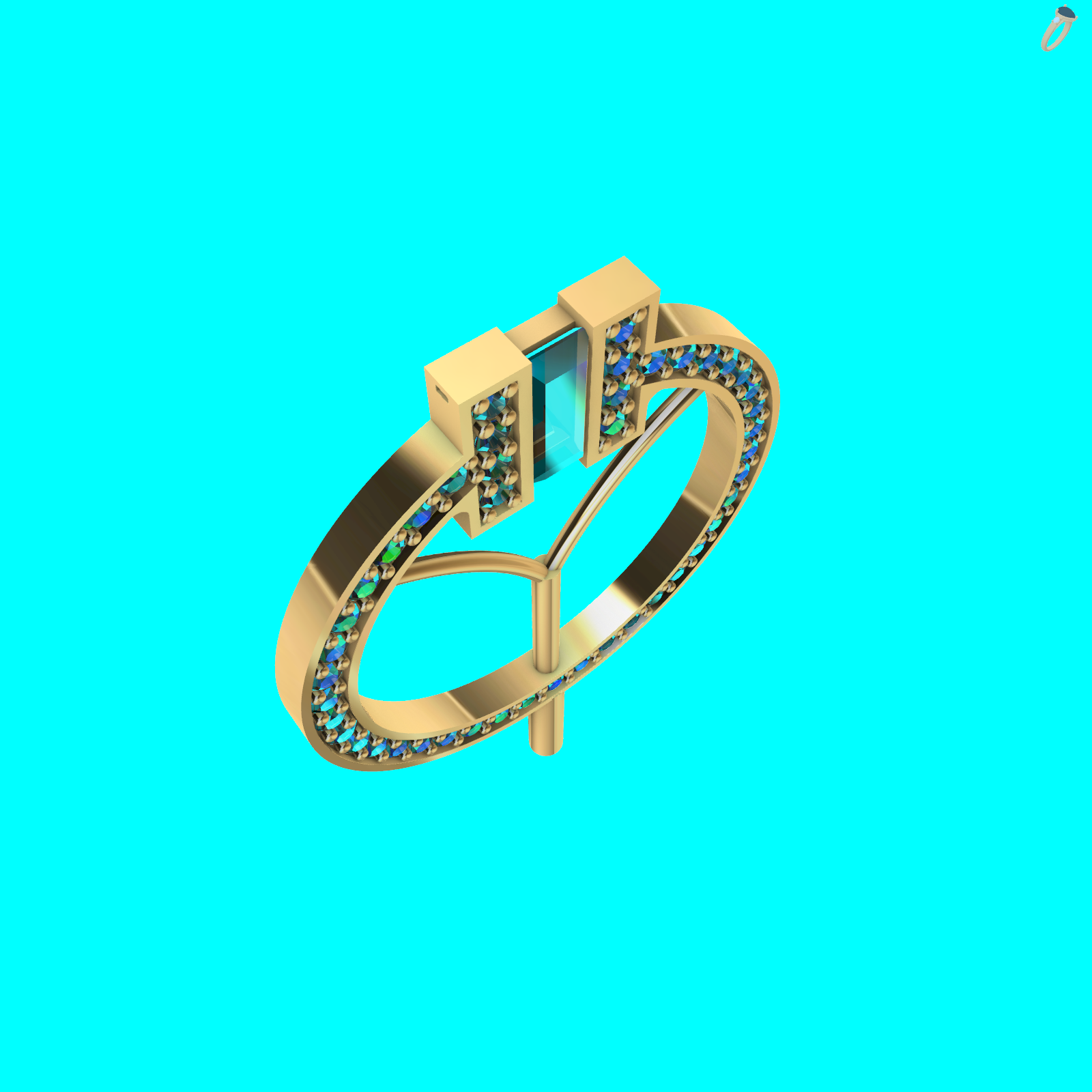 tiffany Abstract Circular Pendant with Diamond Baguettes — view 5