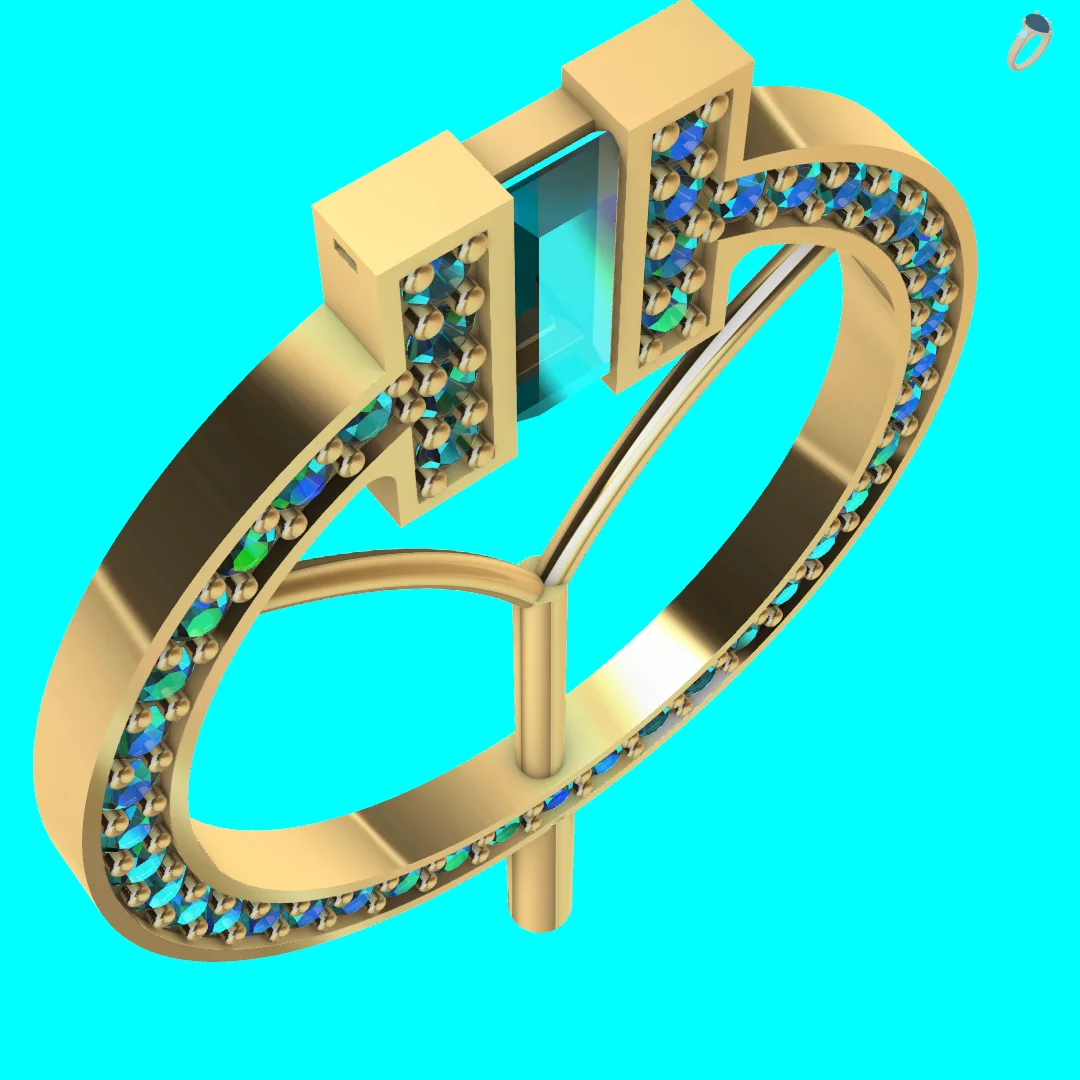 tiffany Abstract Circular Pendant with Diamond Baguettes — view 4
