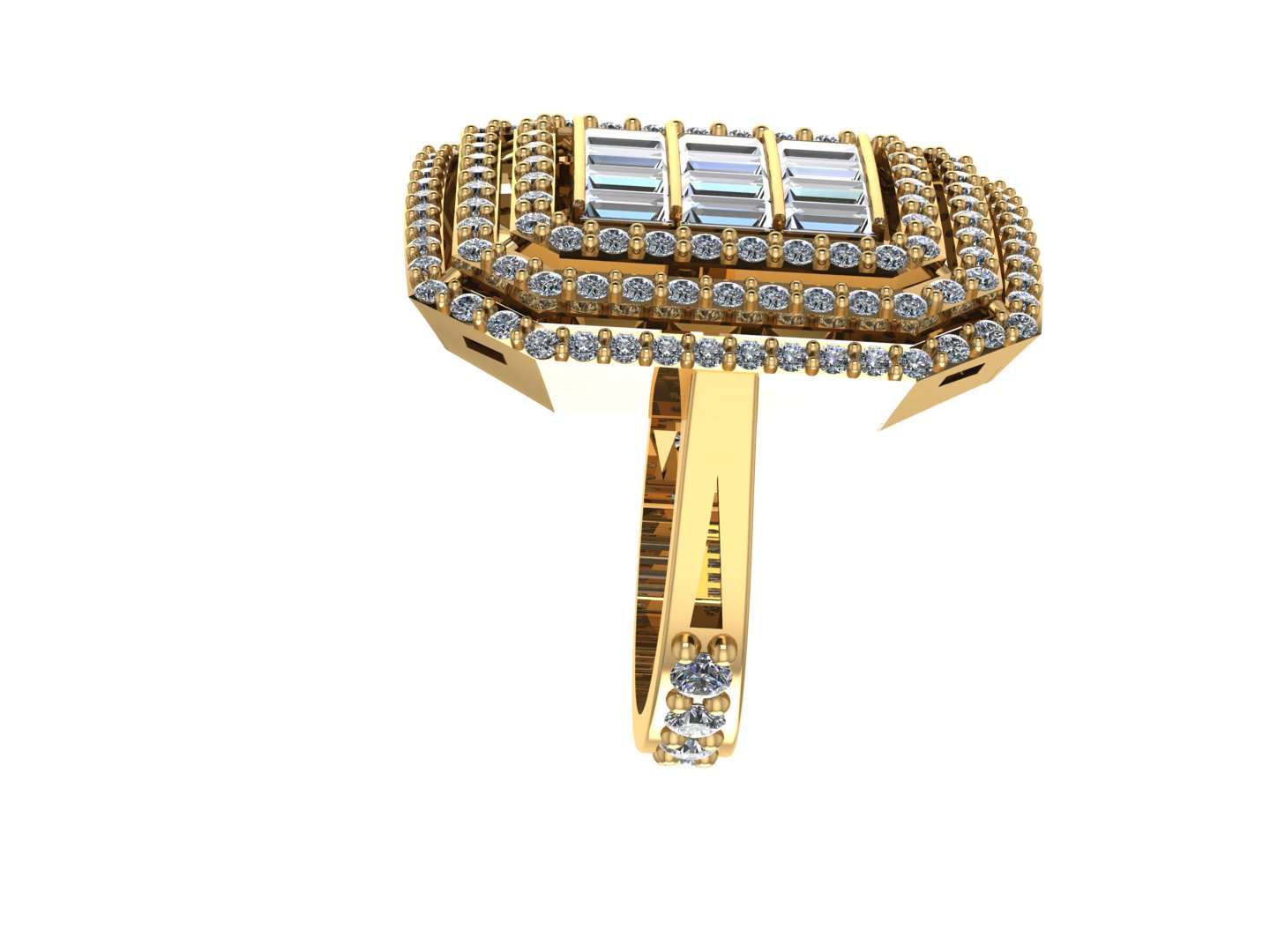 Elegant Baguette Diamond Ring — view 2