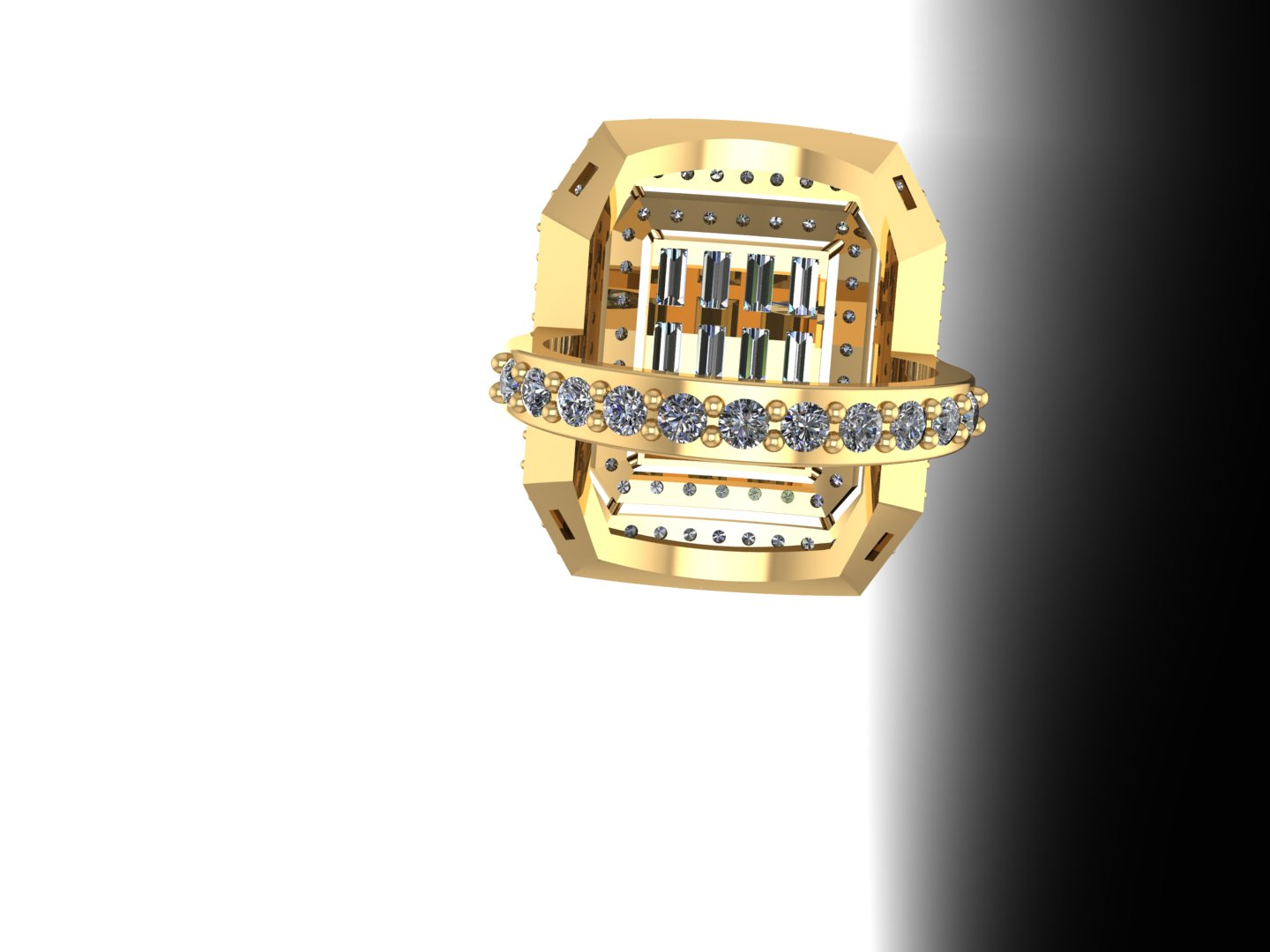 Elegant Baguette Diamond Ring — view 3