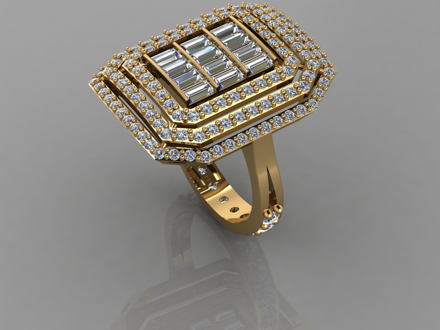 Elegant Baguette Diamond Ring — view 6